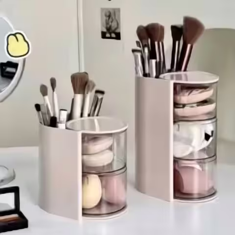 Rotating Makeup Brush Storage Organizer