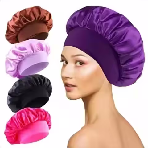 Large Silk Satin-Lined Hair Bonnet