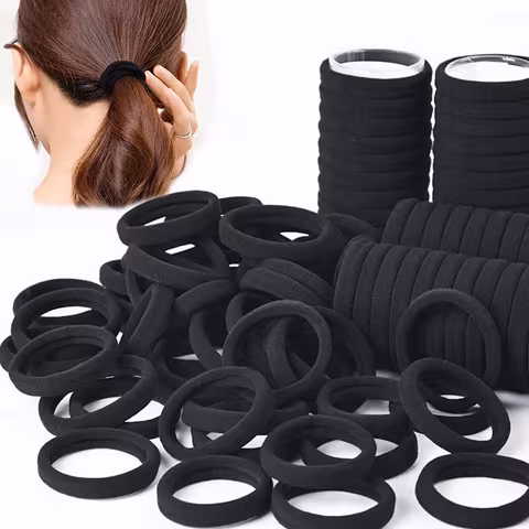 Black & White Elastic Hair Bands Set