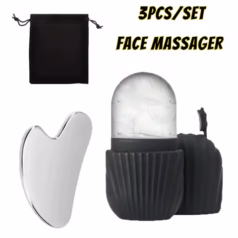 Stainless Steel Ice Roller Gua Sha Set