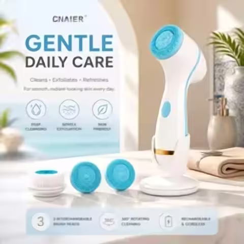Electric Ultrasonic Facial Cleansing Brush