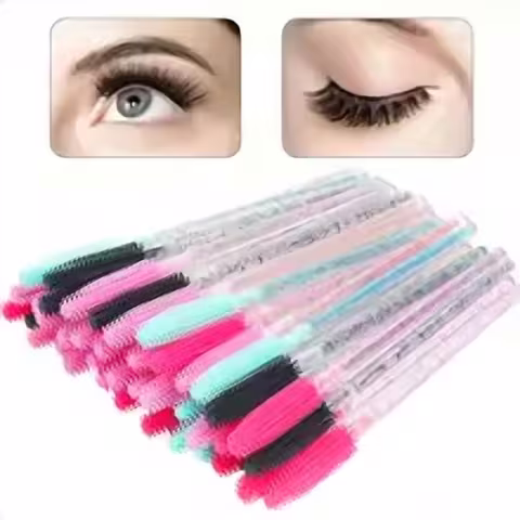50-Piece Disposable Silicone Mascara Wands
