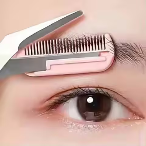 Stainless Steel Eyebrow Trimming Scissors Set
